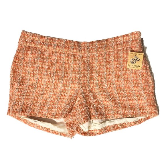 SOLD! J. CREW - Orange woven textile shorts - Picture 1 of 3